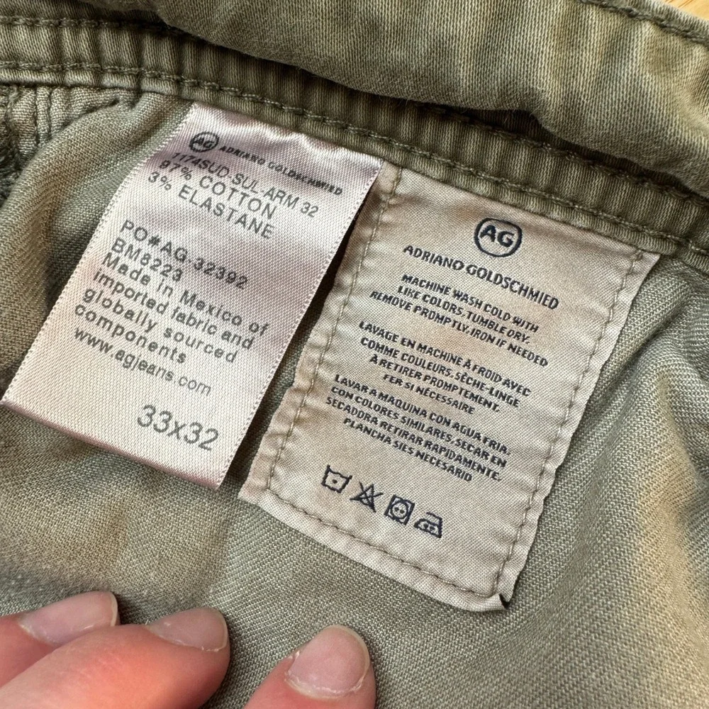 AG‎ Adriano Goldschmied The Graduate Tailored Leg Pants Mens 33x32 Army Green